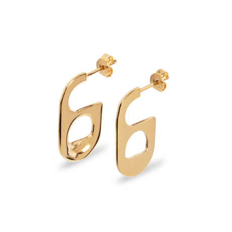 earrings soda tab side gold - romina hermans handmade jewelry from Rotterdam